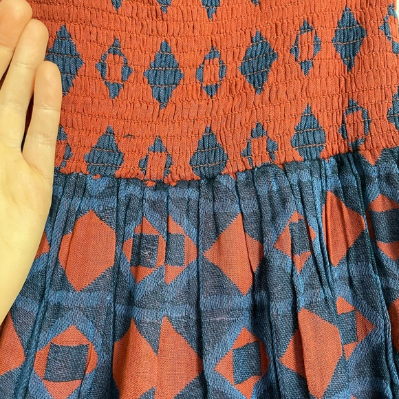 NWT Ace & jig Daphne Skirt in Copper, size Large Red Blue Geometric Print - Picture 3 of 6